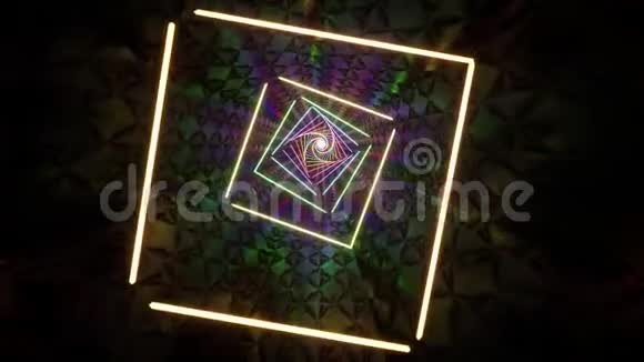 催眠无限霓虹灯隧道抽象三维画面视频的预览图