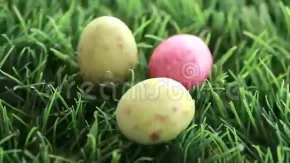 复活节彩蛋掉在草地上视频的预览图