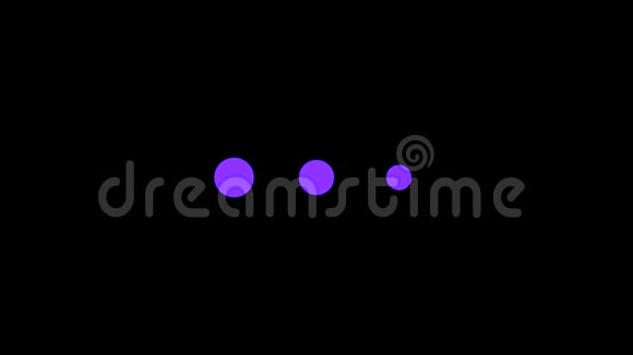 神奇的紫色粉色省略号在黑色背景上移动无缝循环动画淡紫色三点或圆圈加宽视频的预览图