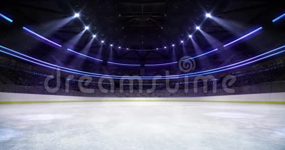 冰球竞技场内部照明循环动画视频的预览图