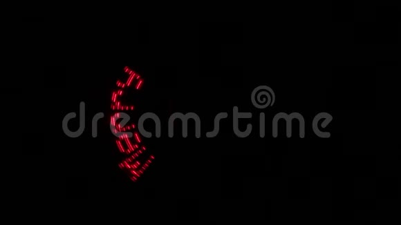 带有圣诞快乐字样时尚片段红色发光在黑色背景上以圆圈移动循环视频的预览图