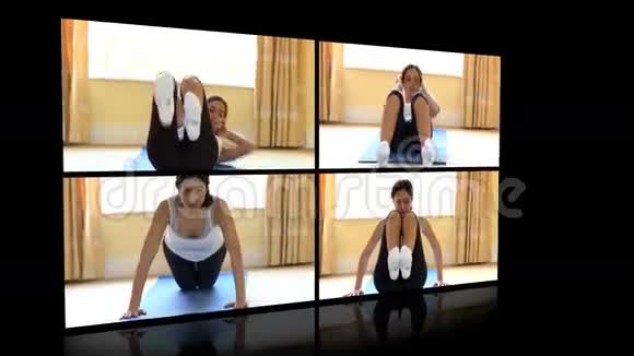 一个女人做健身运动的股票动画视频的预览图