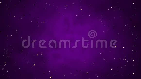 星云紫天上的金色粒子动画视频的预览图