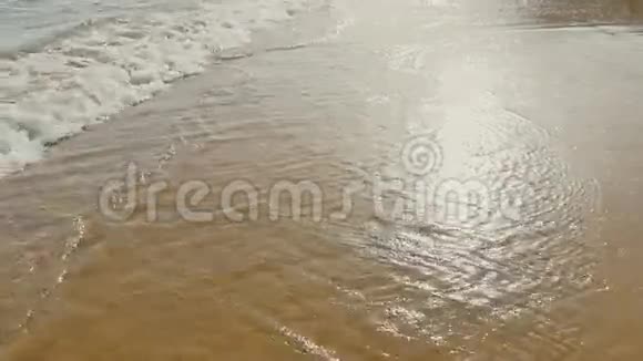 海沙滩上的海浪视频的预览图
