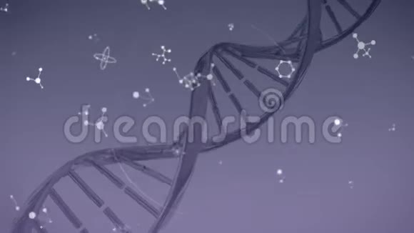 DNA和分子在灰色背景下运动视频的预览图
