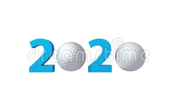 高尔夫2020设计背景上的白色背景包括阿尔法频道视频的预览图