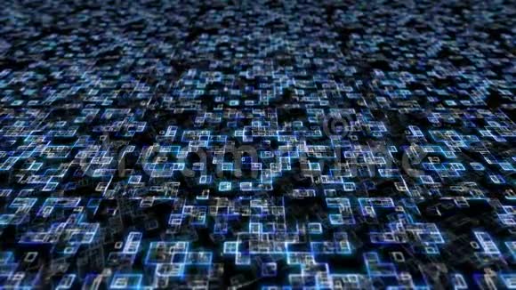 蓝色十六进制大数据数字代码未来主义的信息技术概念计算机生成的无缝环路视频的预览图
