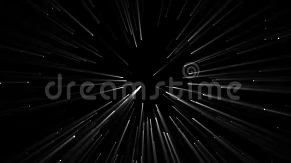 许多射线粒子在黑暗的空间中发光效果三维渲染计算机产生的未来主义背景视频的预览图