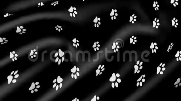 动物爪子印在动画织物上视频的预览图