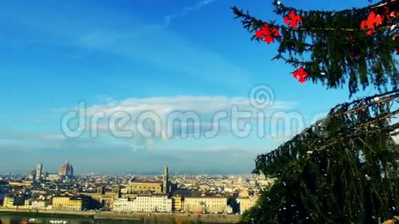 意大利佛罗伦萨城市景观在圣诞节视频的预览图