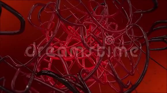 神经细胞的计算机艺术作品红色背景视频的预览图