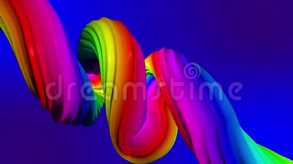 彩虹颜色中的抽象形状蓝色背景视频的预览图