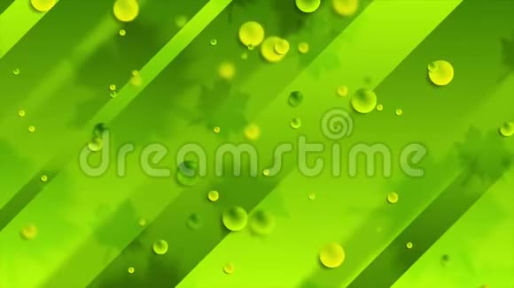 明亮的绿色夏季运动背景与树叶和泡泡视频的预览图