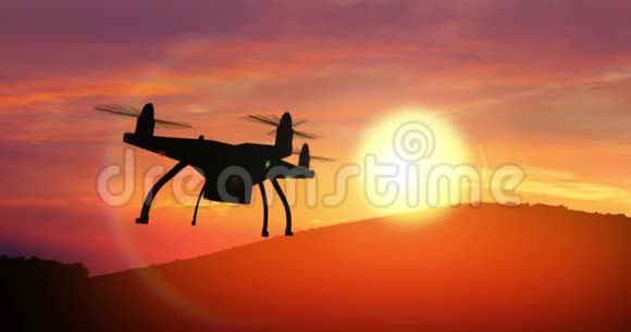 无人机飞向太阳渲染视频的预览图