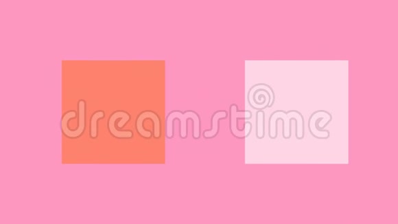 两个正方形在粉红色的背景上相互旋转和熔化视频的预览图