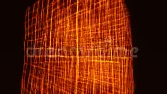 3D橙色抽象立方体动画VJ循环运动背景视频的预览图