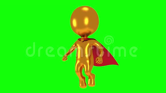 穿红色斗篷的黄金超级英雄视频的预览图