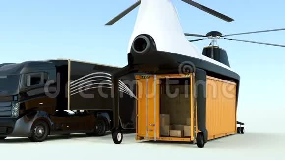 货物无人机从地面起飞动画视频的预览图