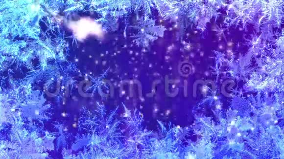 蓝色冬圈背景图案柔和视频的预览图