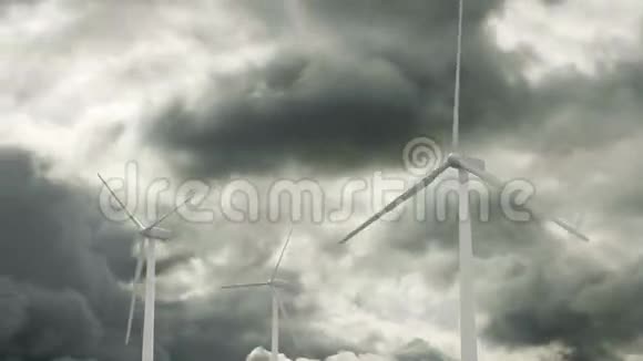 风力发电机时间流逝视频的预览图