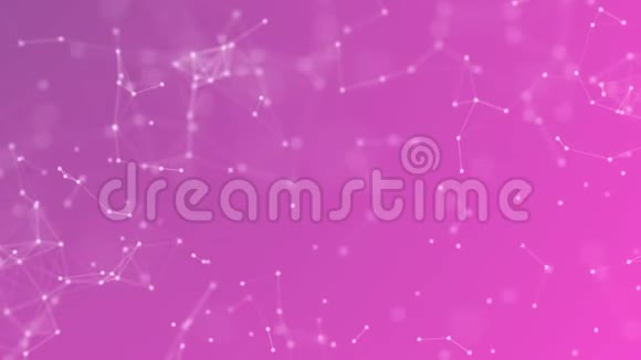 线和点技术未来网络丛抽象粉红色背景3d动画4k视频的预览图