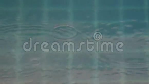 游泳池的雨滴波视频的预览图