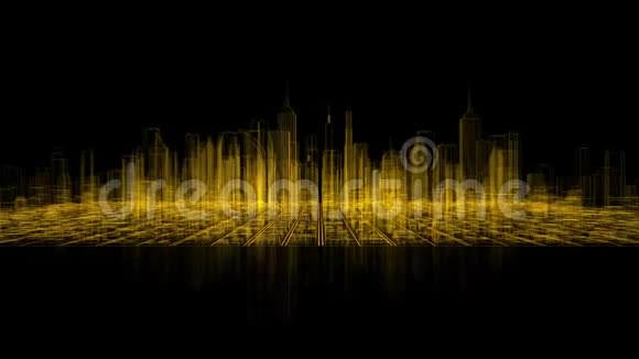 在数字城市中的漫游三维技术概念三维动画4kUHD3840x2160视频的预览图