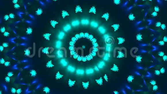 霓虹灯美丽的万花筒分形三维渲染背景计算机生成视频的预览图
