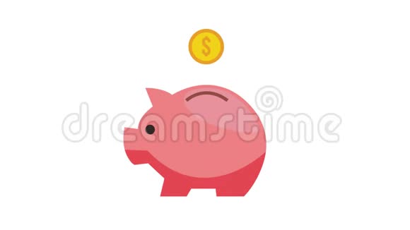 小猪银行钱币进入阿尔法通道的储蓄罐视频的预览图