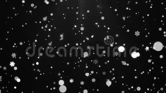 白色圣诞雪花星星和灯光背景循环覆盖视频的预览图