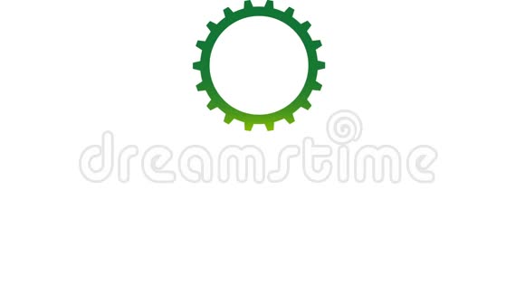在圆圈中设置三个齿轮和叶子标志4K分辨率运动图形视频的预览图