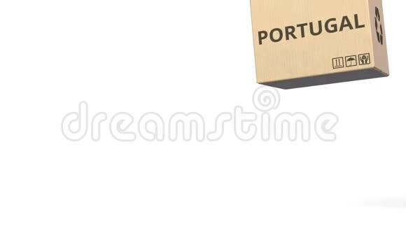 纸箱上的葡萄牙文产品标题空白3D动动画视频的预览图