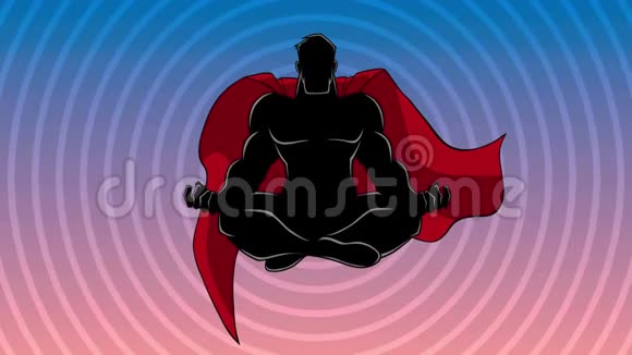 超级英雄冥想背景剪影视频的预览图