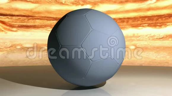 灰色足球球在一个棕色多云的天空上旋转白色的表面3D渲染视频视频的预览图