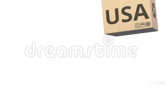 美国产品纸箱文本空白标题3D动动画视频的预览图