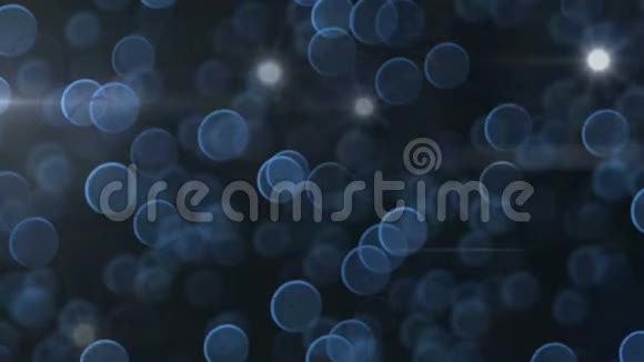 蓝色圆圈和闪亮的bokeh动画视频的预览图