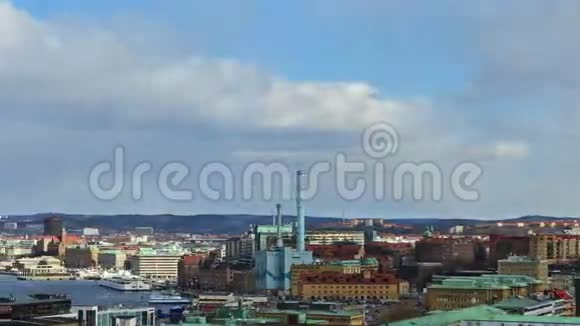 城市全景瑞典哥德堡时间跨度视频的预览图