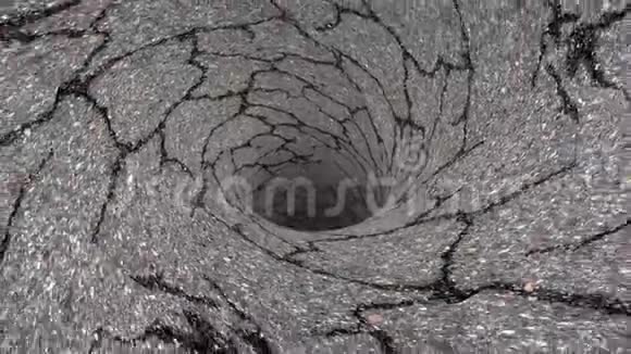 Grunch混凝土天坑黑洞漏斗隧道飞行无缝环动画背景新品质复古视频的预览图