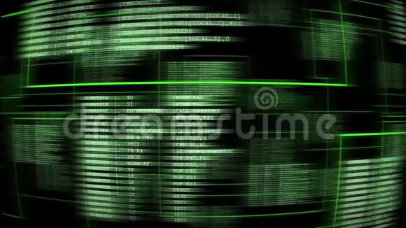 通过滚动计算机编程代码绿色飞行视频的预览图