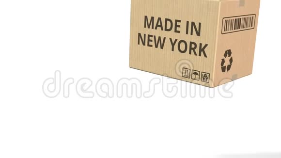纽约文字3D动画的掉落纸箱视频的预览图