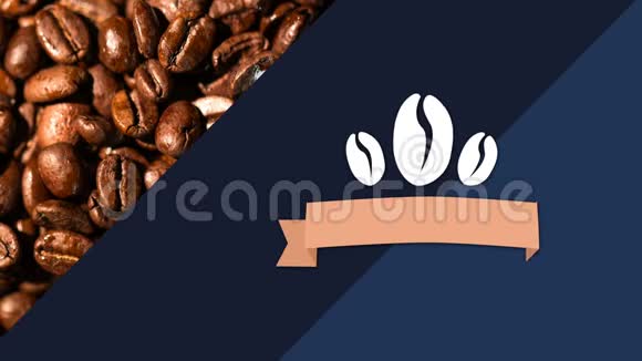 咖啡豆和横幅标志和咖啡豆视频的预览图