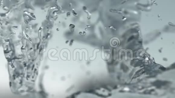 冷冻水和空气中的水滴3D视频的预览图