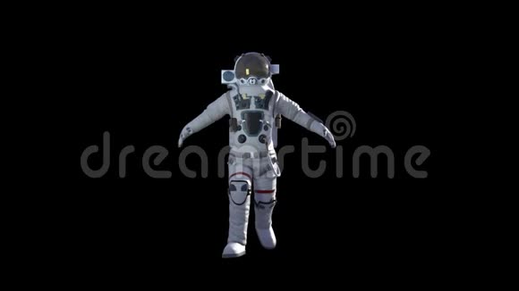 宇航员在白色的现代空间中3d渲染背景电脑生成背景视频的预览图