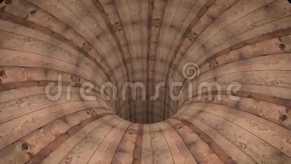木制虫洞漏斗隧道飞行无缝环动画背景新品质复古风格酷漂亮4视频的预览图