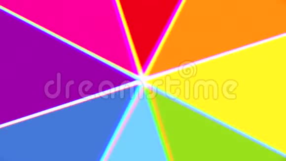 旋转彩虹颜色与电视屏幕噪音无缝循环动画4k正快乐背景视频的预览图