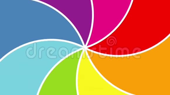 催眠彩虹颜色螺旋无缝循环动画4k正快乐背景视频的预览图