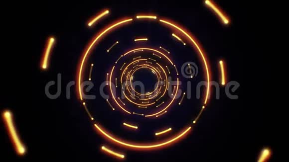 橙色抽象光圈无缝循环视频的预览图