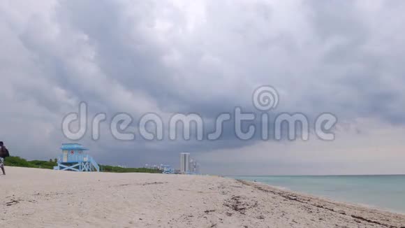 夏日迈阿密海滩风暴天空全景4k时间流逝佛罗里达美国视频的预览图