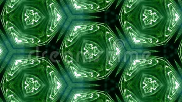颗粒复杂的绿色成分形成周期性结构三维循环动画与粒子作为科幻视频的预览图