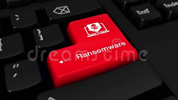 03计算机键盘按钮上的Ransomware圆形运动视频的预览图